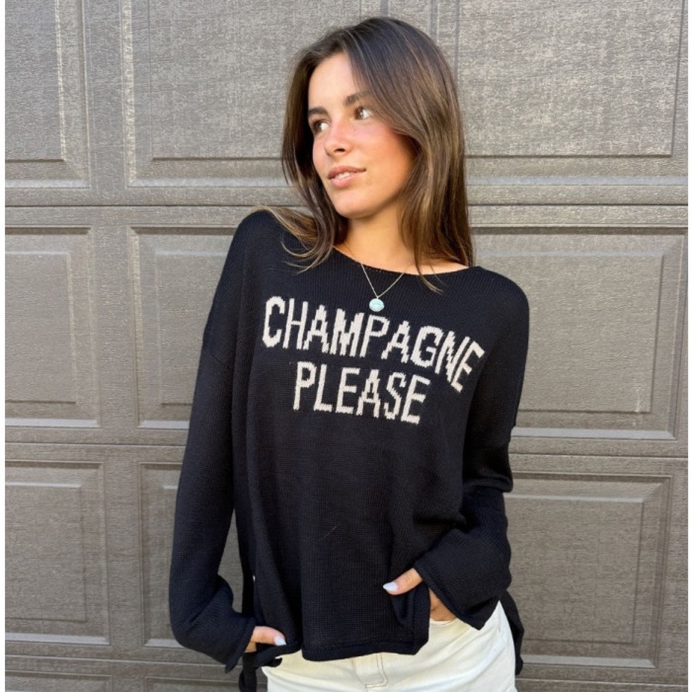 Miracle Sweaters Black Champagne Please Sweater